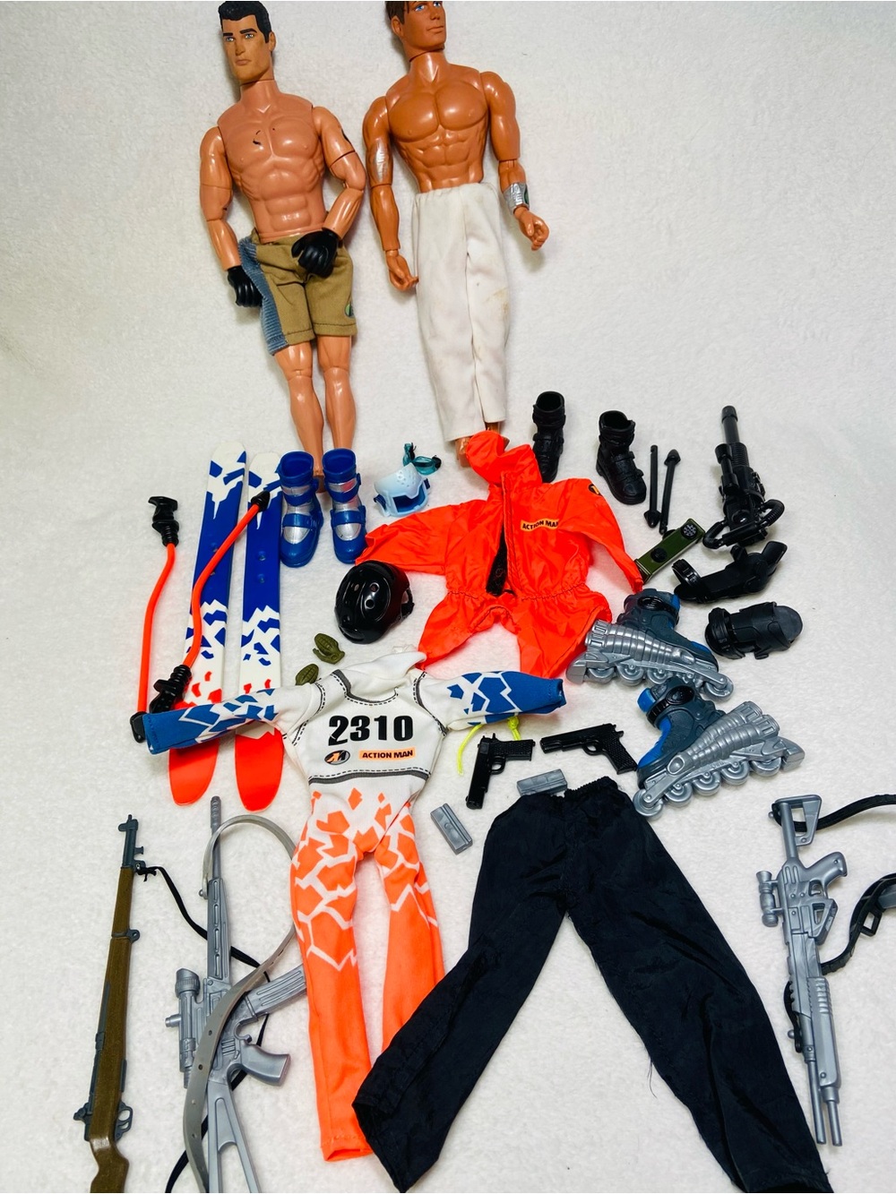 1990s Action Man + Max Steele Action Figures + Action Man Clothes + Weapons